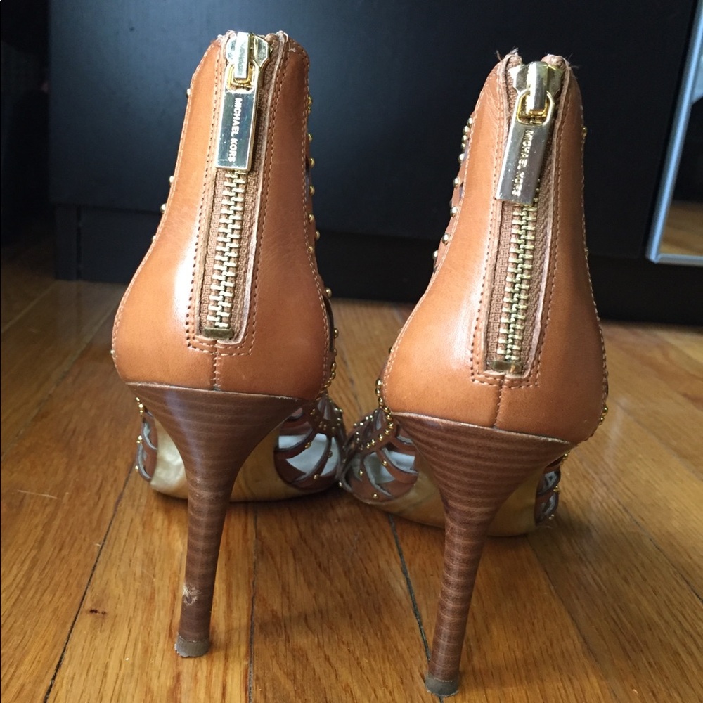 Michael Kors Heels Caged Sandals Brown and gold - Picture 5 of 8
